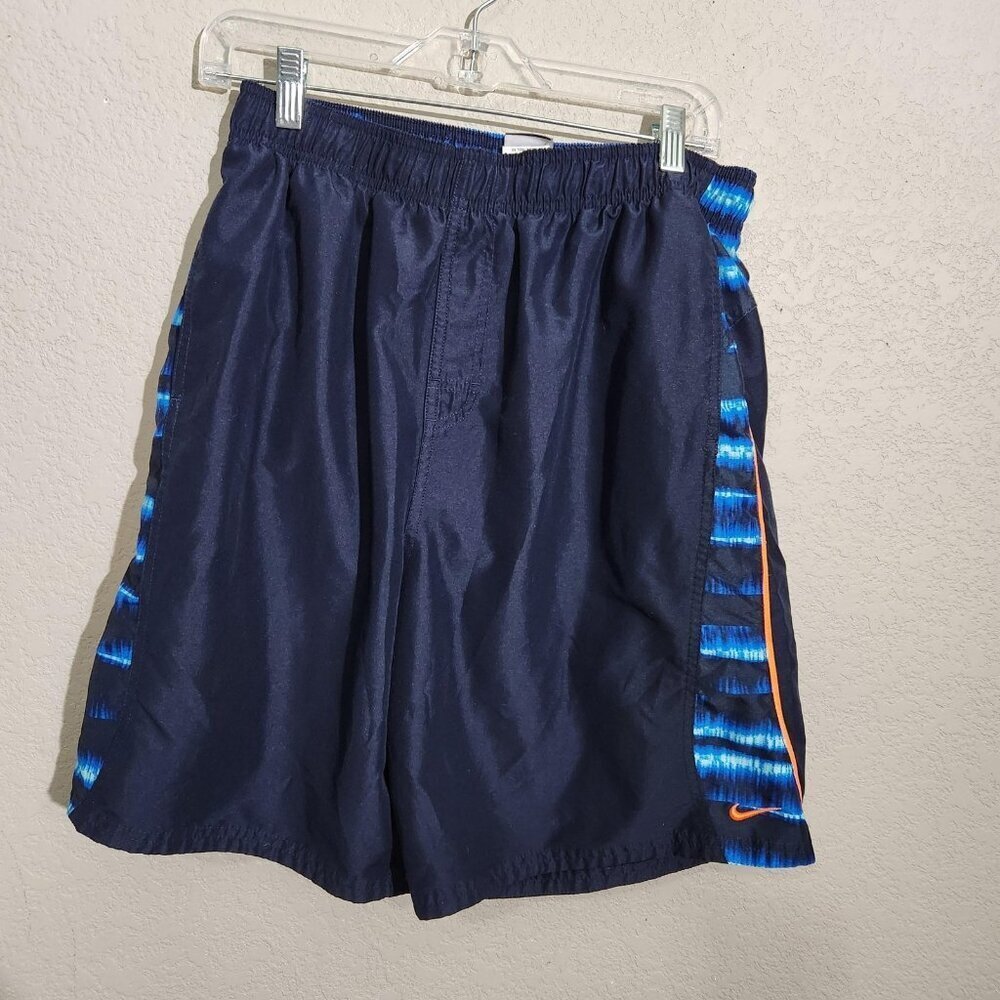 Nike Shorts Mens Large Navy Swim Trunks Mesh Drawstring